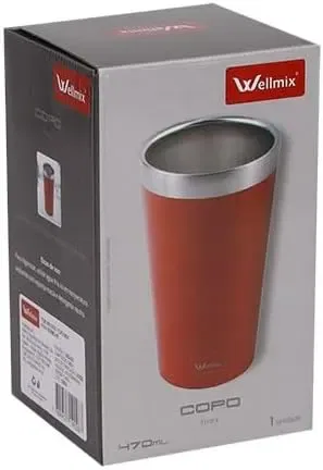Copo Térmico Inox 470ml Wellmix Vermelho - Imagem 2