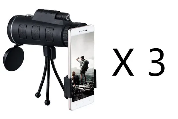 Compatible with Apple, Monocular Telescope Zoom Scope with Compass Phone Clip Tripod - Imagem 9