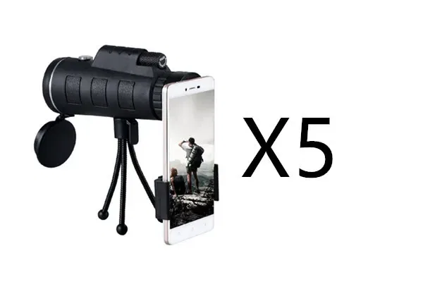 Compatible with Apple, Monocular Telescope Zoom Scope with Compass Phone Clip Tripod - Imagem 2