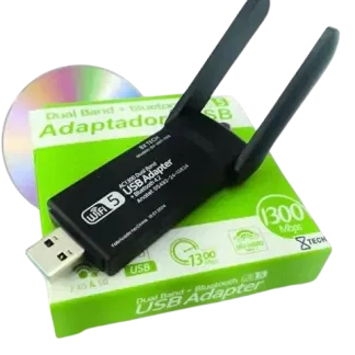 Adaptador Wireless Wifi USB 3.0 Dual Band 5Ghz e 2.4Ghz 1300mbps Bluetooth 4.2 duas Antenas 8X TECH Adaptador Wireless Wifi USB 3.0 Dual Band 5Ghz e 2.4Ghz 1300mbps Bluetooth 4.2 duas Antenas 8X TECH