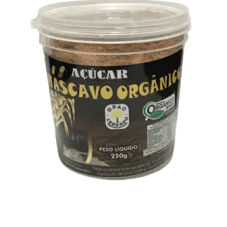 Açúcar Mascavo Orgânico. Produto 100% natural, excelente opção para substituir o açúcar comum. Peso: 250g Açúcar Mascavo Orgânico. Produto 100% natural, excelente opção para substituir o açúcar comum. Peso: 250g