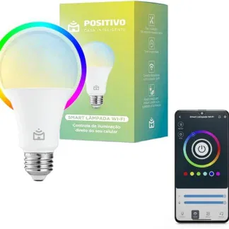 Smart Lâmpada Wi-Fi Positivo Casa Inteligente, Iluminação Branca (Quente e Fria) e RGB (Até 16 Milhões de Cores), 9W Smart Lâmpada Wi-Fi Positivo Casa Inteligente, Iluminação Branca (Quente e Fria) e RGB (Até 16 Milhões de Cores), 9W