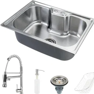 Pingoo.casa, Cuba para Cozinha Pia Gourmet Nawa 50 cm em Aço Inox 201 com Acessórios e Torneira Gourmet Misturador Monocomando Munim em Metal Pingoo.casa, Cuba para Cozinha Pia Gourmet Nawa 50 cm em Aço Inox 201 com Acessórios e Torneira Gourmet Misturador Monocomando Munim em Metal