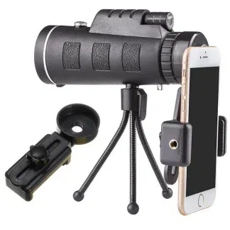 Compatible with Apple, Monocular Telescope Zoom Scope with Compass Phone Clip Tripod Compatible with Apple, Monocular Telescope Zoom Scope with Compass Phone Clip Tripod